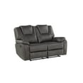 thumbnail image 2 of Steve Silver Katrine Faux Leather Reclining Loveseat, Charcoal, 2 of 8