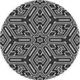 thumbnail image 1 of Ahgly Company Indoor Round Patterned Black Novelty Area Rugs, 4' Round, 1 of 6