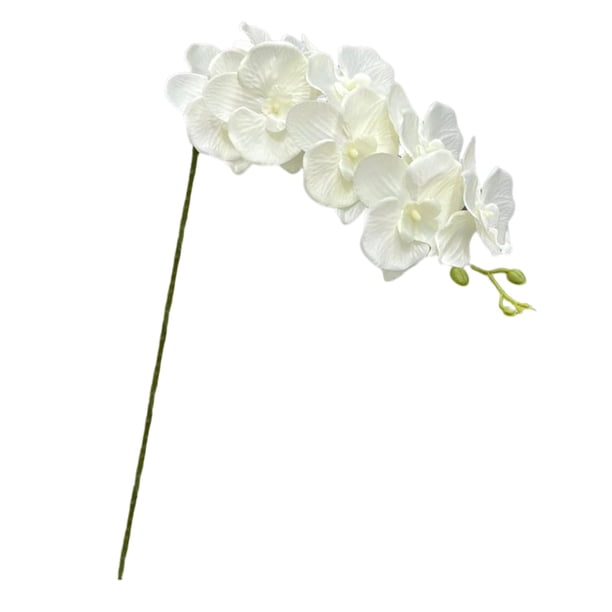 Flores artificiales de orquídea, plantas de tallo, centro de mesa, flores artificiales para boda Blanco