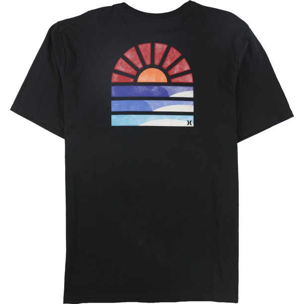 Hurley Sunset Graphic playera para hombre, negro, XL Hurley Camiseta gráfica