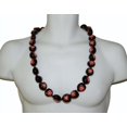 thumbnail image 2 of Hawaii Black Kukui Nut Leis with Flower Necklace 30 Inches (Black with Red flower), 2 of 2