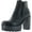 Black, variant on Refresh FABIA-01 Women's Elastic Side Zip Lug Sole Platform Chunky Ankle Boots