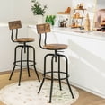 thumbnail image 4 of Gymax Set of 4 Industrial Bar Stool Adjustable Swivel Counter-Height Dining Side Chair, 4 of 10