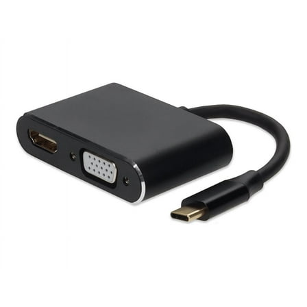 AddOn 8in USB-C Male to HDMI 4K VGA Female Hub with Aluminum Housing