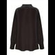thumbnail image 5 of Blusa Elegante de Satén de Seda para Mujer, con Cuello Vuelto, Fruncido en la Parte Delantera, Drapeada, Larga, para Oficina y Trabajo. Negro L, 5 of 6