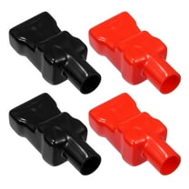 2 Pair Battery Terminal Cover Boot Protector Cable Lug Caps for Cars Boat 2.36"x1.54"x1.30" Black Red