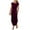 Wine, variant on Womens Dresses Fashion Women Round-Neck Summer Solid Casual Short Sleeve Mid-Calf Dress clothes under $25.00