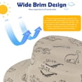thumbnail image 7 of Zando 2-Pack Baby Sun Hats UPF 50+ Wide Brim Toddler Bucket Hats Adjustable Dinosaur Print Sun Protection Hat for Baby Boys Girls Dinosaur Khaki Dinosaur Navy 6-12 Months, 7 of 7