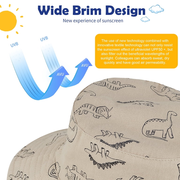 Toddler Sun Hat with UPF 50+ and Dinosaur Print photo 7