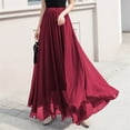 thumbnail image 2 of Zshosam Women's Pleated A-Line High Waist Swing Flare Midi Skirt(RD1,S), 2 of 8