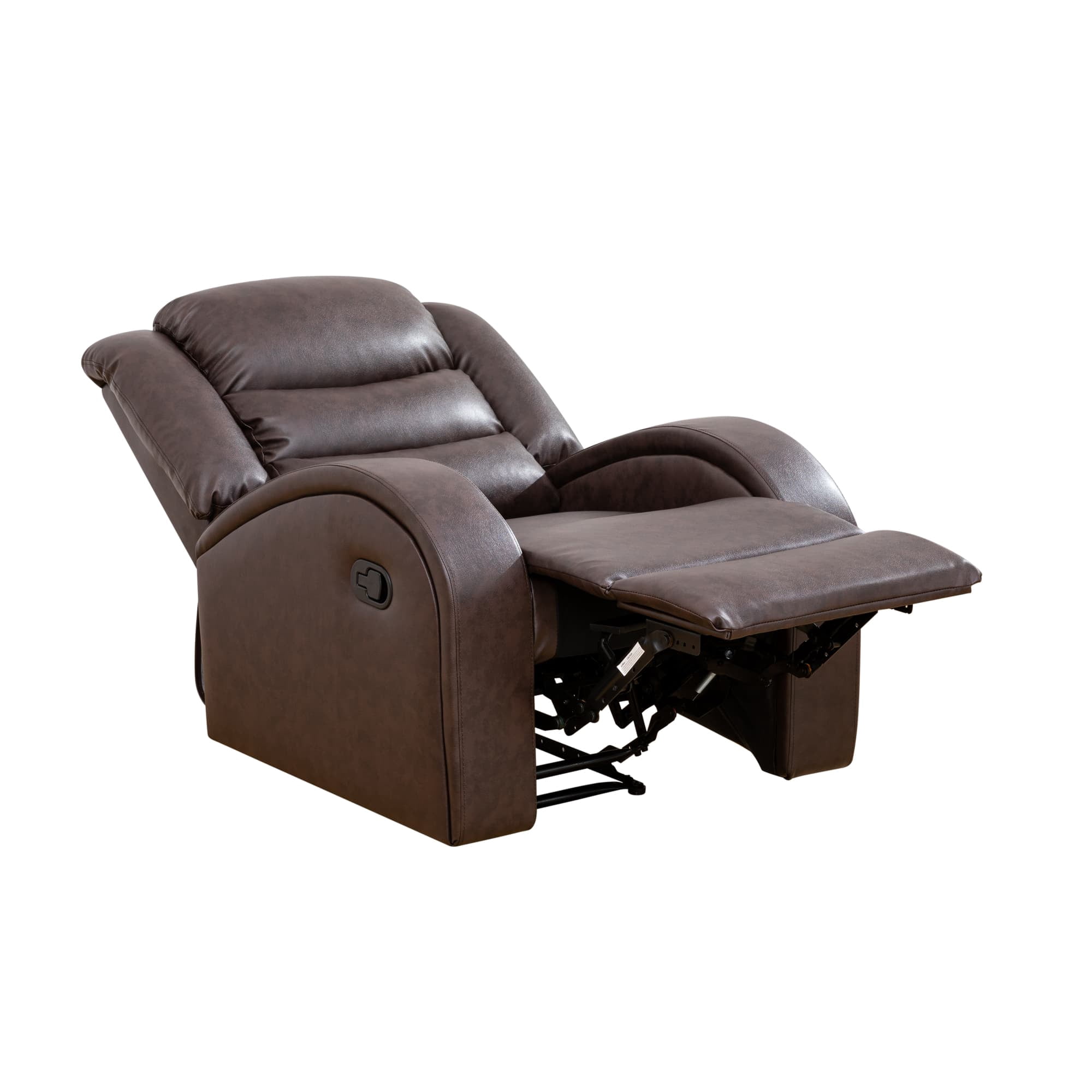 MAYEERTY Faux Leather Recliner Chair, Adjustable Backrest Reclining Chair for Living Room, Brown