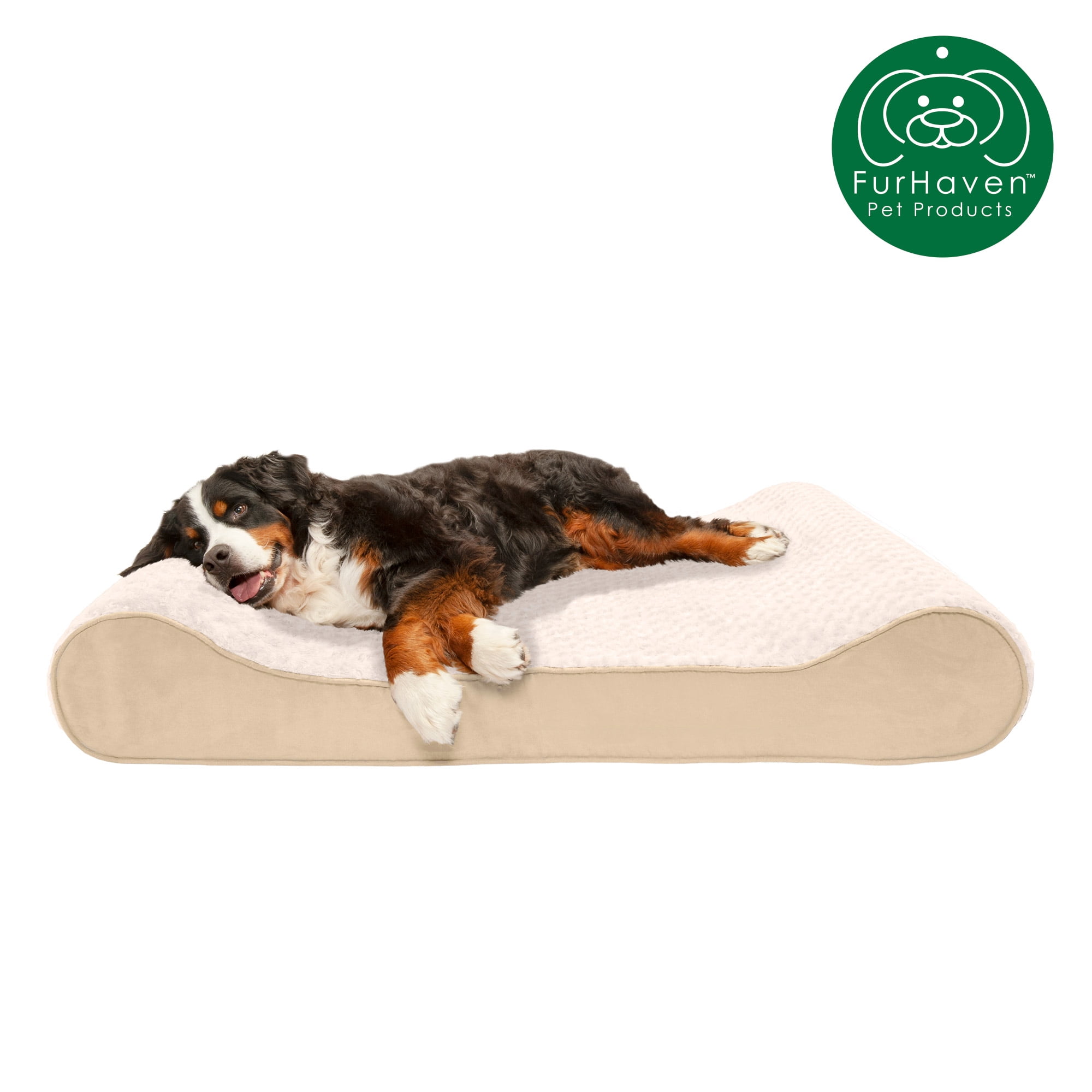 FurHaven Pet Dog Bed | Cooling Gel Memory Foam Orthopedic Ultra Plush Luxe Lounger Pet Bed for Dogs & Cats, Chocolate, Giant