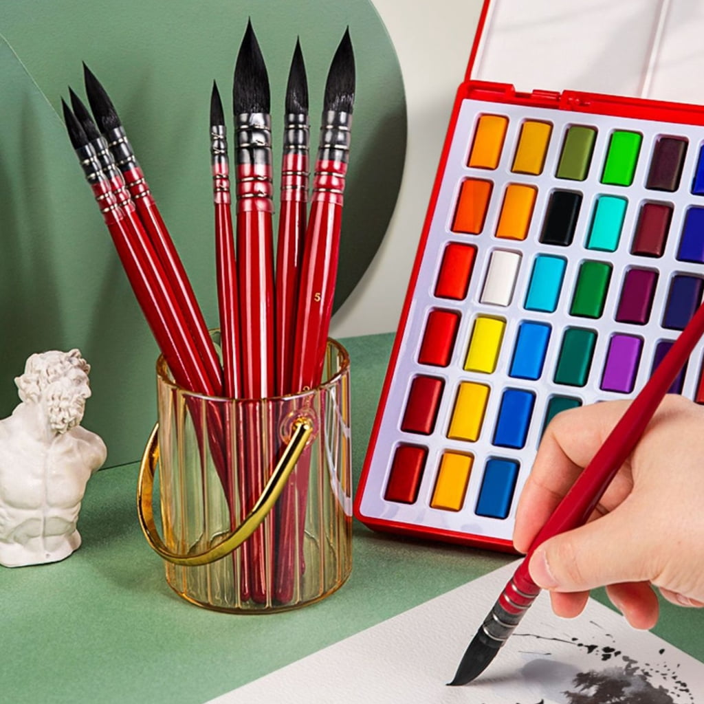 Professional Nylon Bristles Paint Brush Watercolor Brush Fine Detail Paint Brush for Acrylic Watercolor Gouache Oil