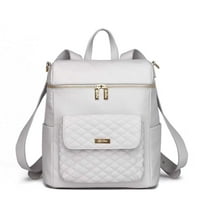 Luli Bebe Monaco Diaper Bag Backpack Storage Bag Stylish Vegan Leather | Stone Grey