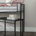 Walker Edison Twin Metal Loft Bed with Desk and Shelving, Black