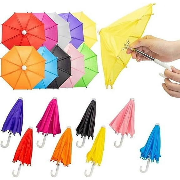 Bbiamsleep 8 Pcs Miniature Umbrellas Mini Colorful Umbrella Tiny Sunny Rainy Umbrella Decorative Umbrella Plant Shade Umbrella Shade For Potted Plants