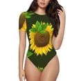 thumbnail image 2 of Picia Sunflower3 Womens One Piece Swimsuits Modest Tummy Control Bathing Suits Lace Up Slimming Swim Suit-X-Large, 2 of 9