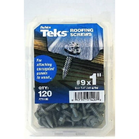 #9 x 1 in. Steel External Hex Head Washer Sharp Point Roofing Screws (120-Pack)