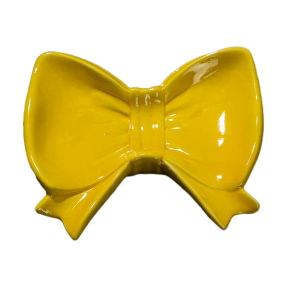 Shoreew Bow Soap Dish Bathroom Ceramic Soap Holder with Self Draining No Water Accumulation Soap Tray for Home Dormitory Washbasin Bathroom Shelf