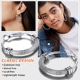 thumbnail image 4 of ChainsHouse Stainless Steel Hoop Earring for Women Half Mesh Link Hypoallergenic Trendy Hoops, 30mm, 4 of 11