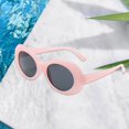 thumbnail image 3 of Gafas de terre ovaladas, gafas de terre, montura gruesa de plástico, gafas clásicas, gafas para reuniones, trajes de moda, actuaciones escenario, fi Gris rosado Yinane Gafas de sol, 3 of 8