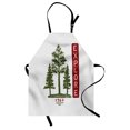 thumbnail image 1 of Explore Apron Coniferous Tree Silhouettes with Sketch Arrangement Vintage Arrangement, Unisex Kitchen Bib Apron with Adjustable Neck for Cooking Baking Gardening, Ruby Forest Green, by Ambesonne, 1 of 3