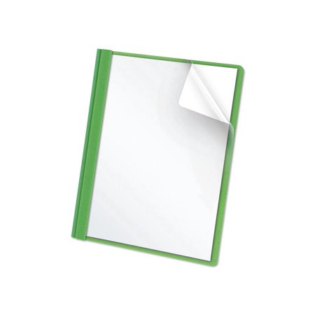 UPC: 0078787558076 | Oxford 55807 Clear Front Report Cover  Tang Clip  Letter  1/2  Capacity  Green  25/Box