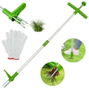 FUYGRCJ Stand-Up Weeder Root Removal Tool, with 3 Stainless Steel Claws, 39 inch manual weed eater weed eater hand