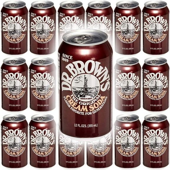 Dr. Browns Soda, Original Cream Soda, 12 oz. Cans (Pack of 18)