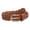 Tan, variant on Women's 1 1/2" (38mm) Braided Woven Vintage Cowhide Full Grain Leather Belt