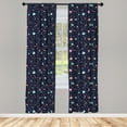 thumbnail image 3 of Ambesonne Space Curtains, Alien Planets Asteroid, Pair of 28"x95", Multicolor, 3 of 5
