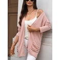 thumbnail image 3 of jinghuiyue Womens Lightweight Cardigans Casual Open Front Long Sleeve Knit Long Cardigan Sweaters with Pockets XXL, 3 of 7