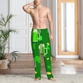 thumbnail image 5 of Uemuo St Patrick's Day2 Pattern Men's Wide Leg Palazzo Lounge Pants with Pockets Light Weight Loose Comfy Casual Pajama Pants-Large, 5 of 9