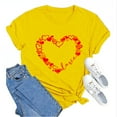 thumbnail image 2 of hcuribad Valentine's Shirts for Women Womens Shirts t Shirts for Women Valentine's Day Funny Print t Shirt Printed Crew Neck Shirt Women's Pullover t Shirt Yellow L, 2 of 8