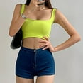 thumbnail image 4 of MESSUEN Cami Tank Top Bralettes for Women Square Neckline Camisole Women's Sleeveless Tank Top Fit Scoop Neck Ribbed Knit Basic Crop Tops Cami Shirts Dressy Tops Basic Tops Green XL, 4 of 7