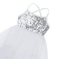 thumbnail image 3 of Haitryli Girls Shiny Sequin Gymnastics Ballet Dance Leotard Dresses Ballerina Lyrical Camisole Mesh Tutu Dress Ivory 5-6, 3 of 5