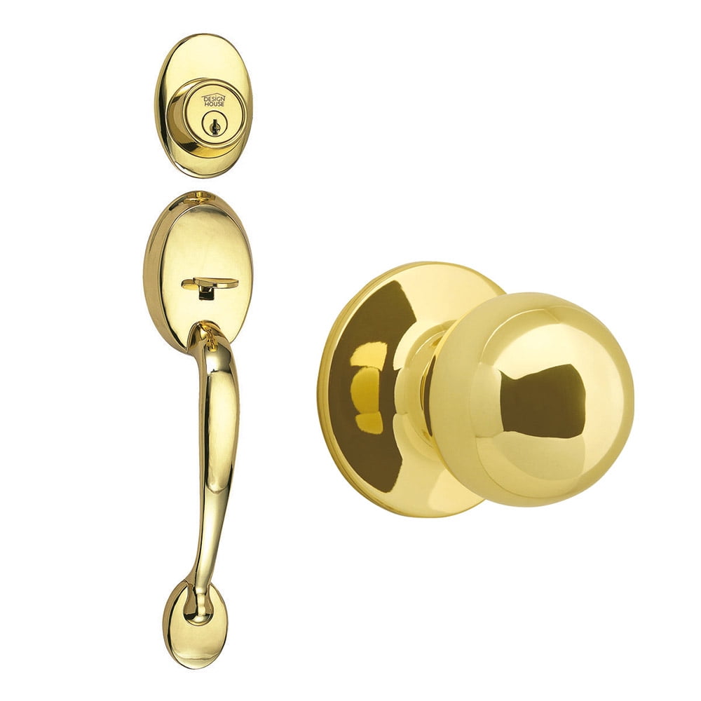 Design House 780940 Coventry 2Way Latch Entry Door Knob Set with Knob, Polished Brass Walmart