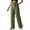 Green, variant on Lmnyox High Waist Cotton Linen Trousers for Women Wide Leg Button Palazzo Pants with Pocket Flowy Lounge Pants