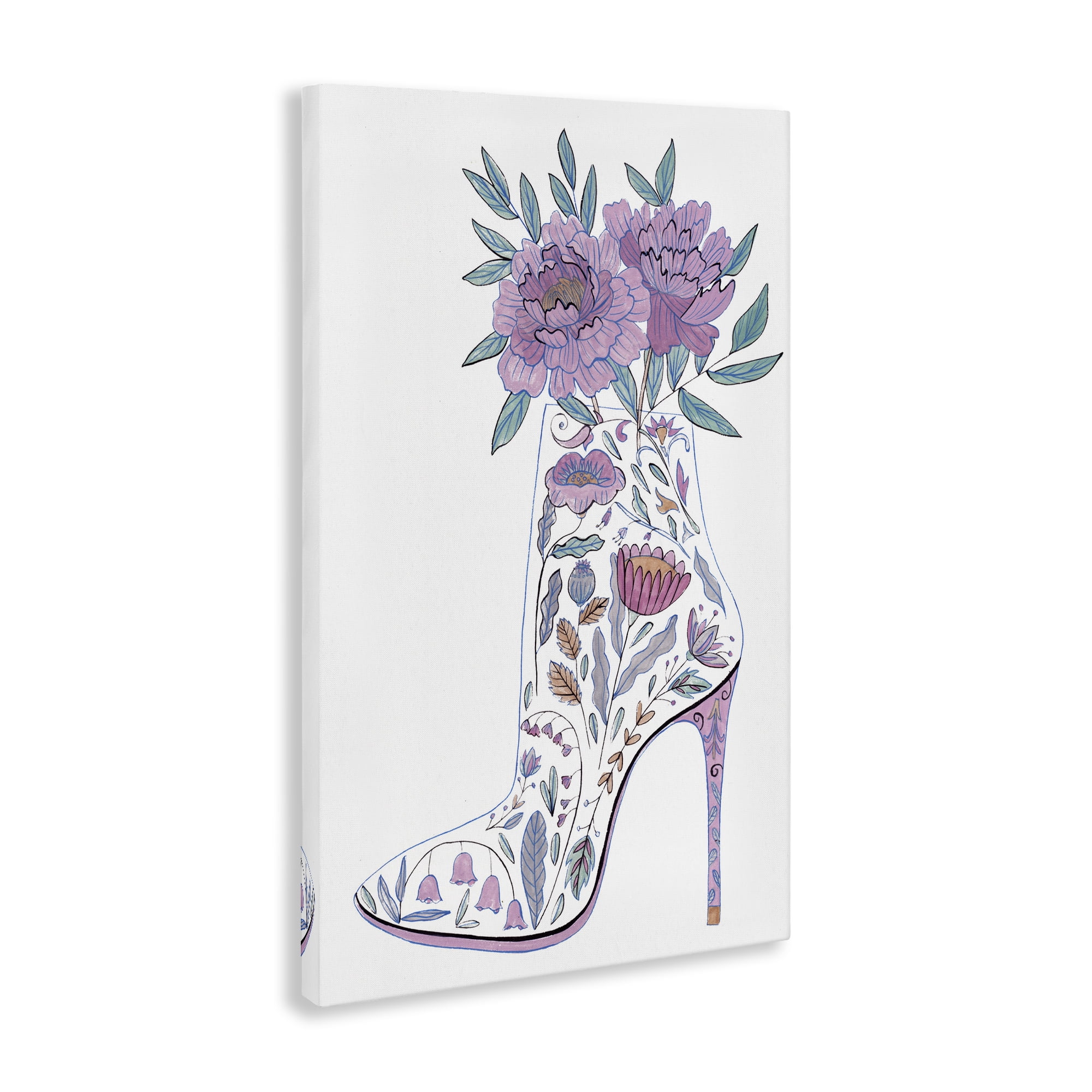 Stupell Industries Floral Heel Bouquet Botanical & Floral Painting Gallery Wrapped Canvas Art Print Wall Art, 30 x 45