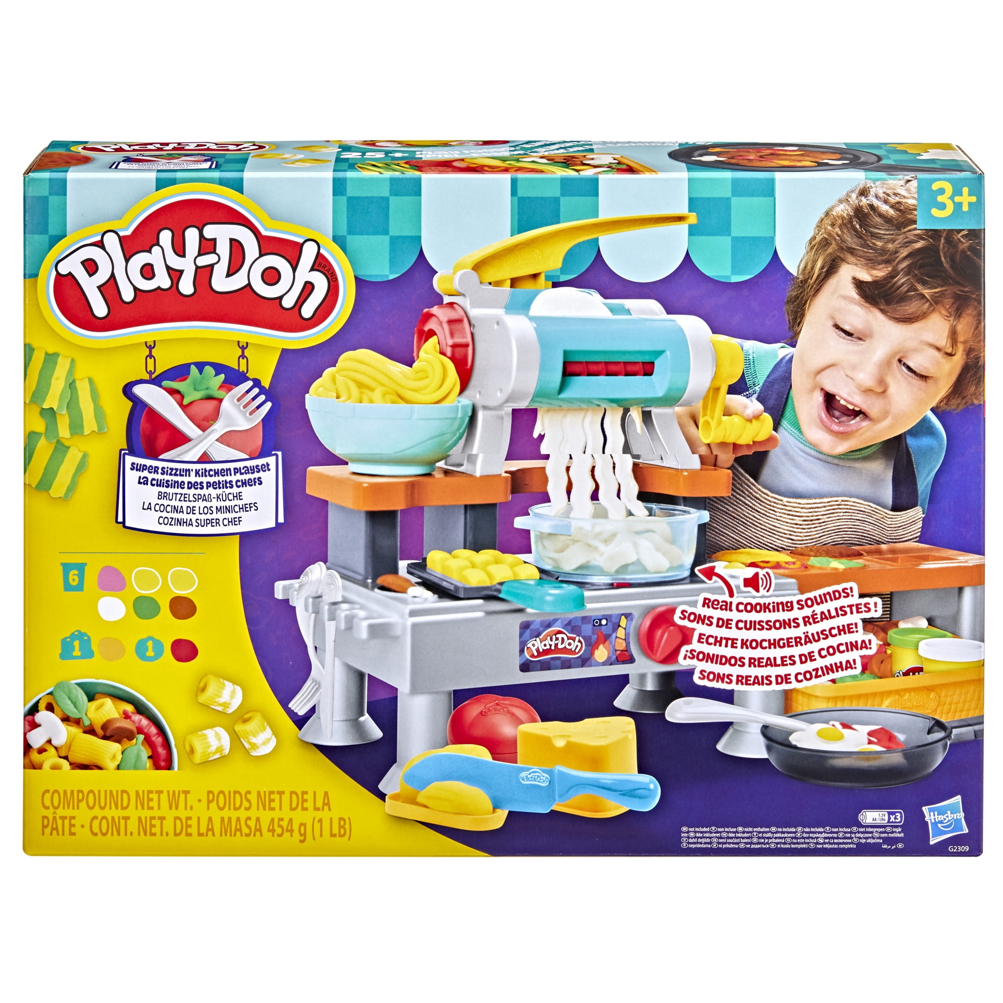 Play-Doh Super Sizzlin' Kitchen Playset with Toy Cooking Sounds for Kids Ages 3 and up