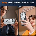 thumbnail image 6 of Magnetic for iPhone 15 Case with 2 Glass Screen Protectors, Compatible with Magsafe, Military-Grade Protection, Hard Protective Cover Shockproof Phone Case for iPhone 15, 6.1 inch, Matte Clear, 6 of 14