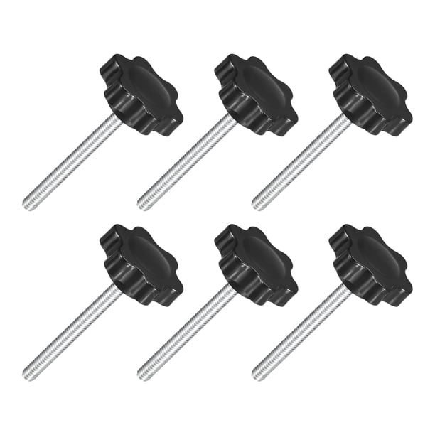 Uxcell 6Pack M4 x 40mm Perillas Estrella de Plástico en Forma Hexagonal para Sujeción Manual