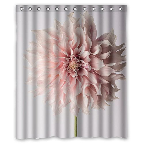 MOHome Grey Green Dahlia flowers floral Pattern Shower Curtain ...