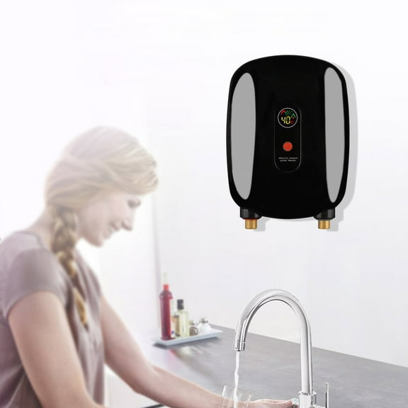 Electric Tankless Water Heater, 110V 3000W Mini Electric Tankless Instant Hot Water Heater Instant Electric Water Heater with LCD Display Kitchen