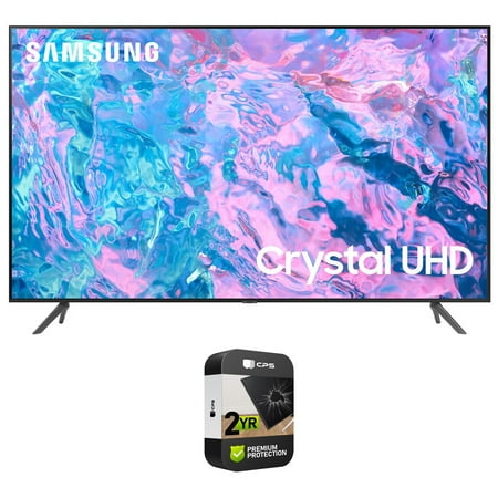 Samsung UN70CU7000 70 inch Crystal UHD 4K Smart TV (2023 Model) Bundle with 2 YR CPS Enhanced Protection Pack