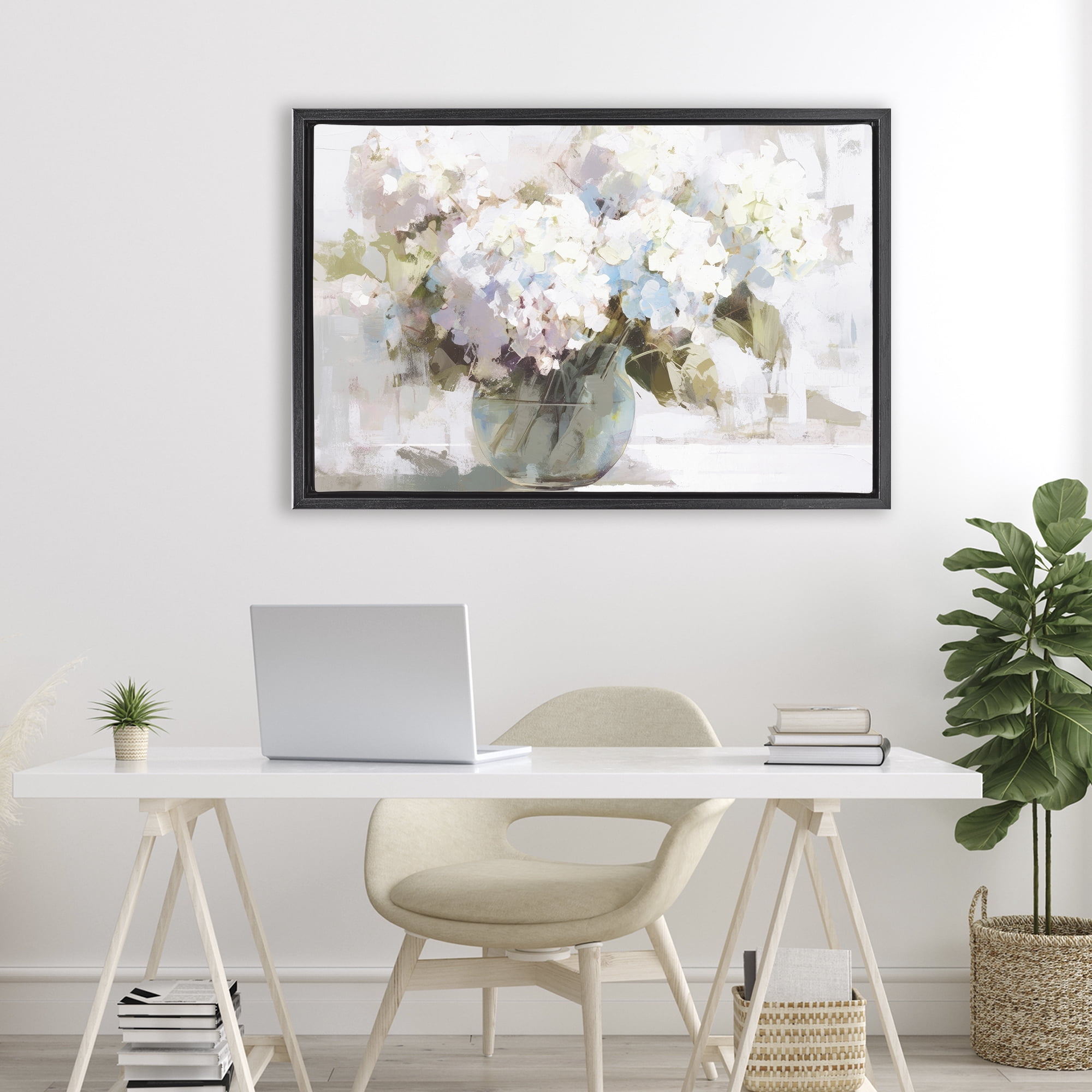 Stupell Industries Blushing Bride Garden Flowers Black Framed Floater Canvas Wall Art, design by Tina LeCour