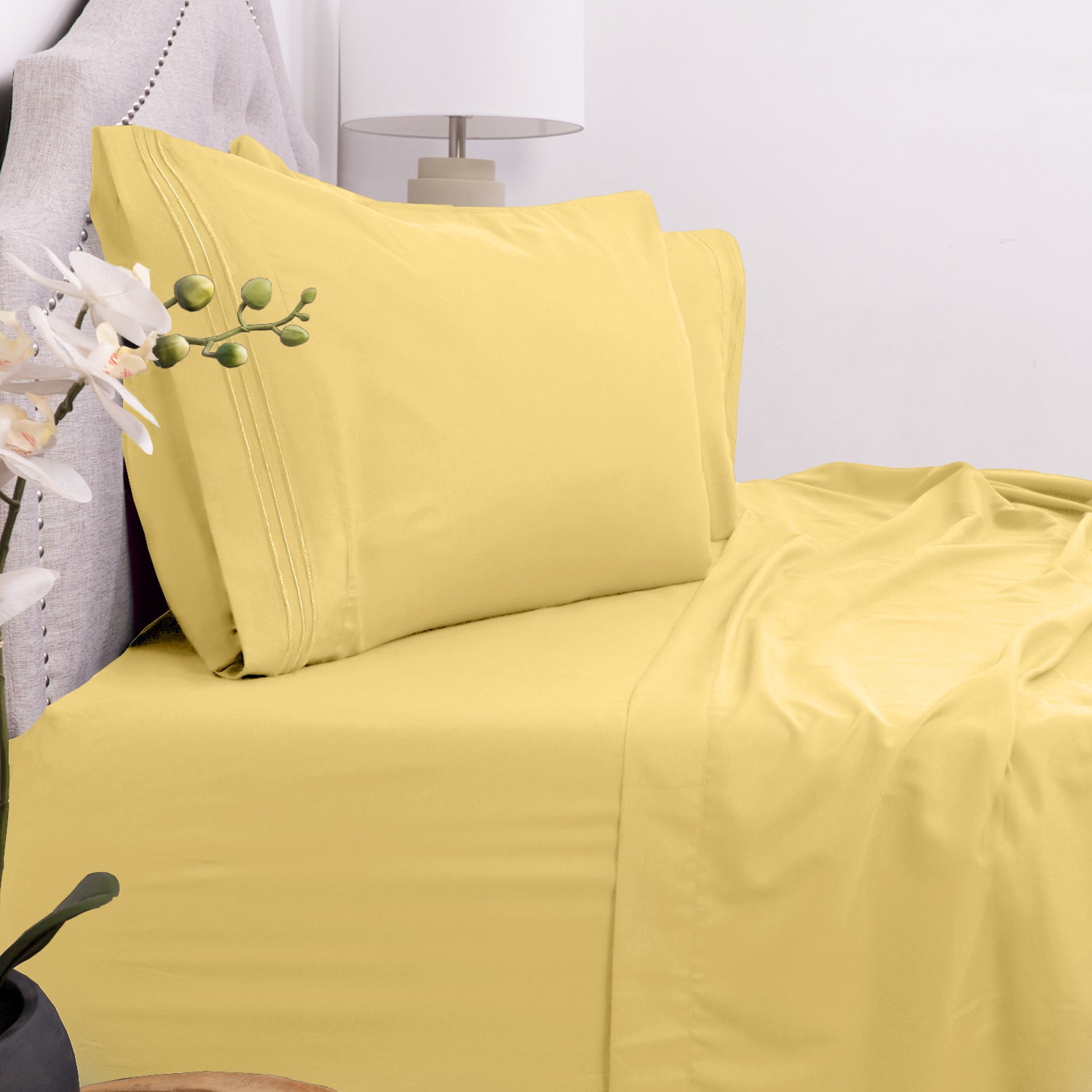 Single & King Sizes Super Soft 4 Piece Bed Sheet Set Deep Pocket 