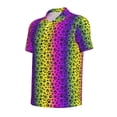 thumbnail image 2 of Balery Animal Paw Rainbow Printed Men’s Short Sleeve Polo Shirt, Midweight Men's Shirt,Golf Polo shirts -Medium, 2 of 9