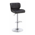 thumbnail image 2 of BenJara Upholstered Adjustable Metal Bar Stool, White And Silver ,Set of 2, 2 of 2