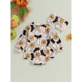 thumbnail image 4 of GXFC Infant Baby Girls Halloween Romper Sweatshirt Outfits Newborn Girls Long Sleeve Pumpkin Print One Piece Jumpsuit Halloween Bodysuit Costume with Headband Set 0-18M, 4 of 8